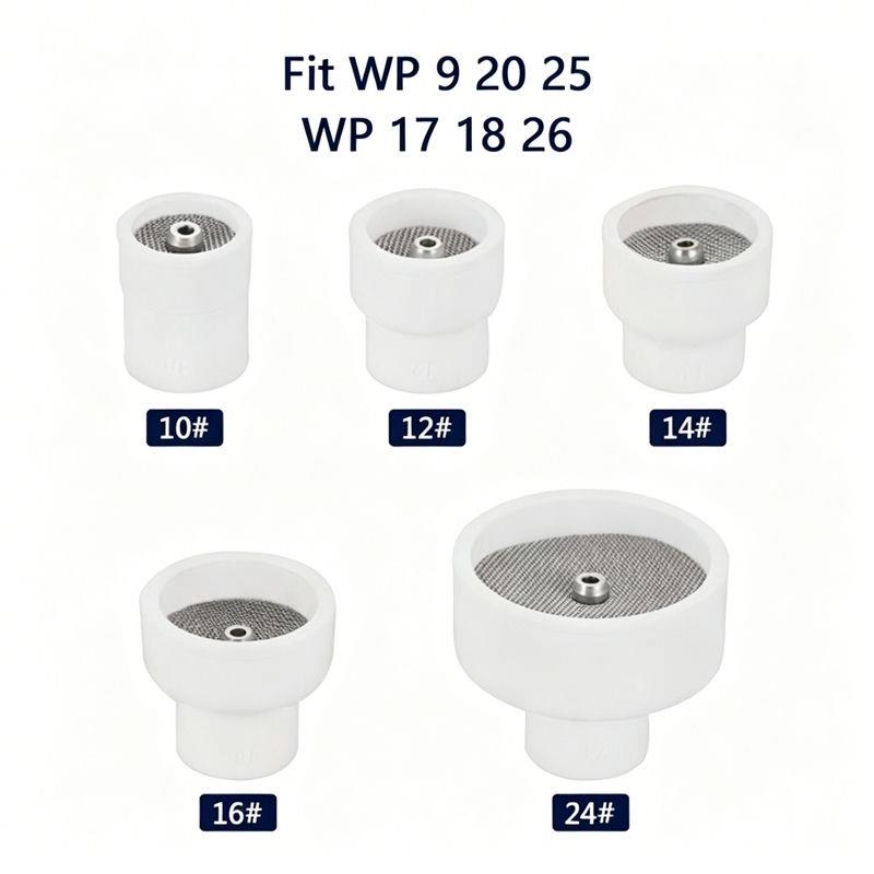 White ceramic nozzle with nets