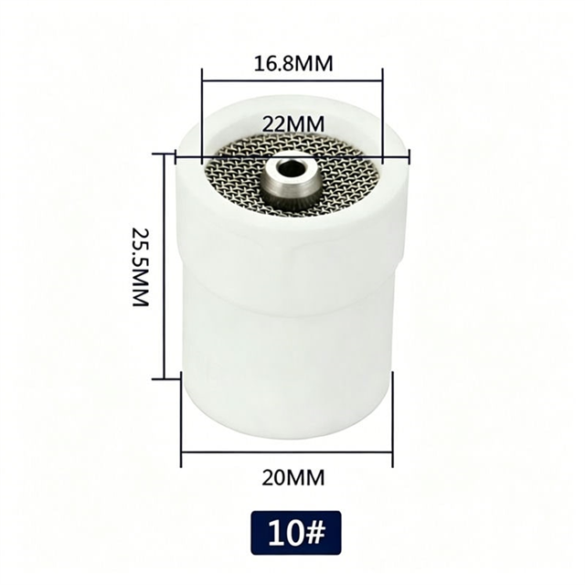 White ceramic nozzle with nets