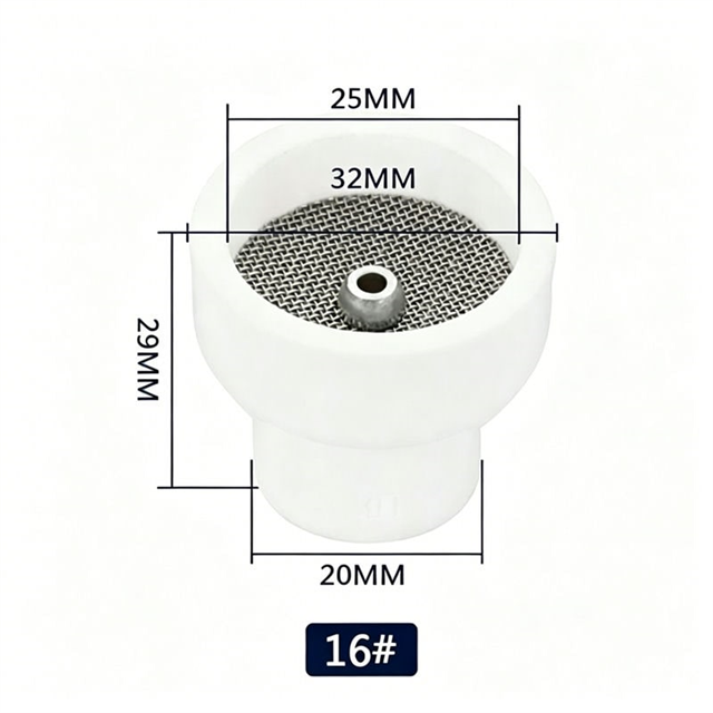 White ceramic nozzle with nets