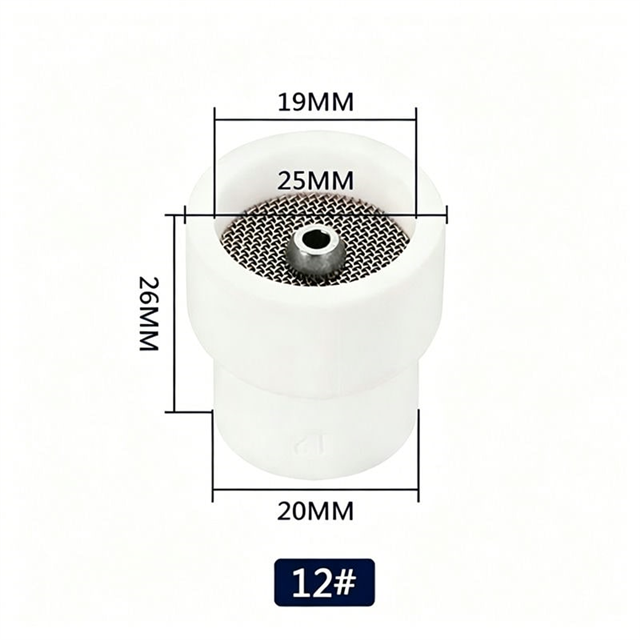 White ceramic nozzle with nets