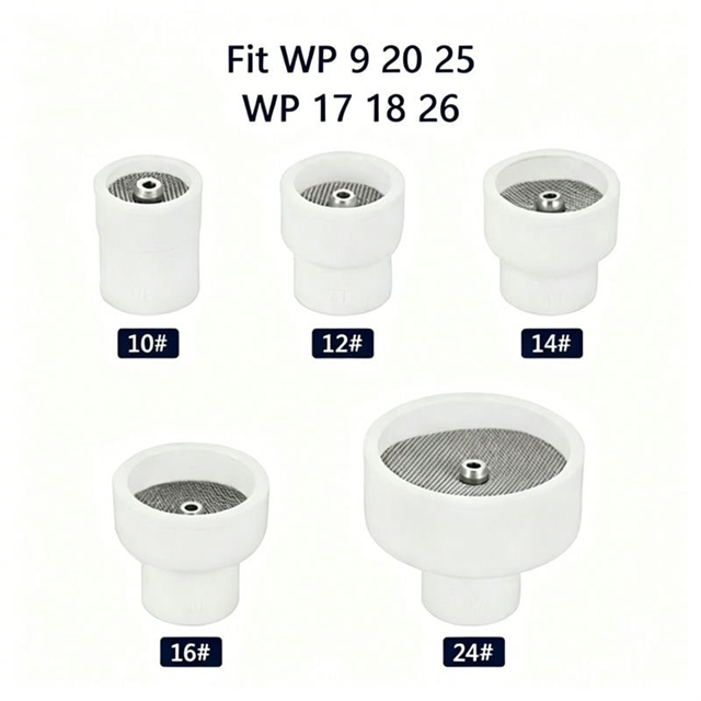 White ceramic nozzle with nets