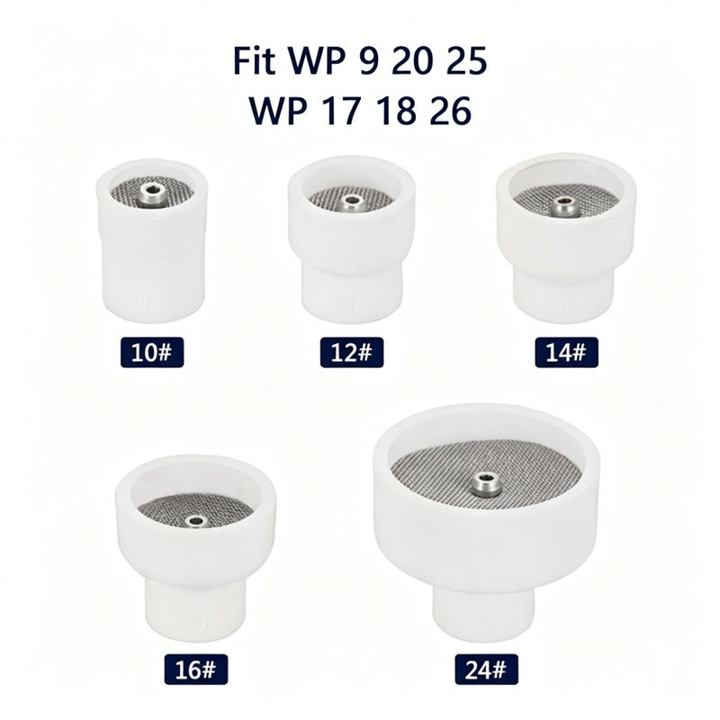 White ceramic nozzle with nets